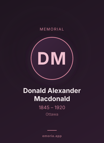 Memorial portrait of Donald Alexander Macdonald