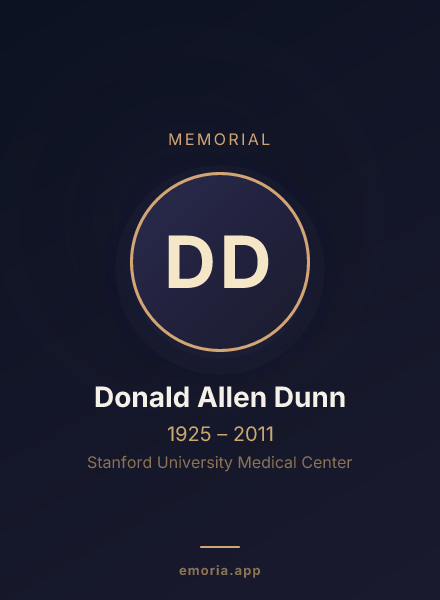 Memorial portrait of Donald Allen Dunn
