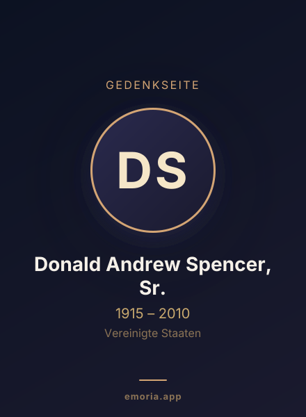 Gedenkportrait von Donald Andrew Spencer, Sr.