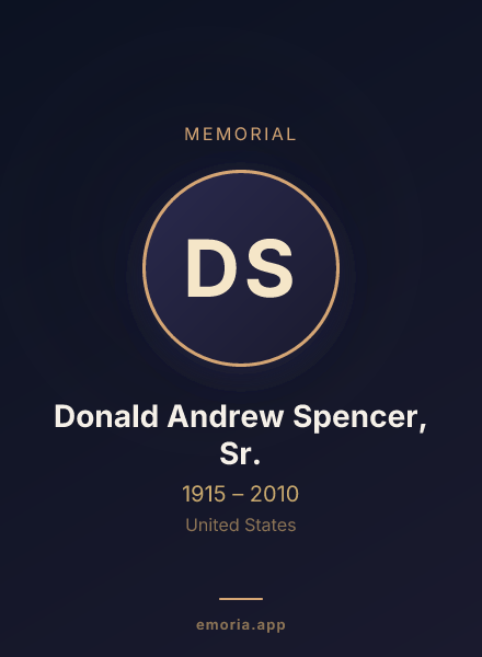 Memorial portrait of Donald Andrew Spencer, Sr.