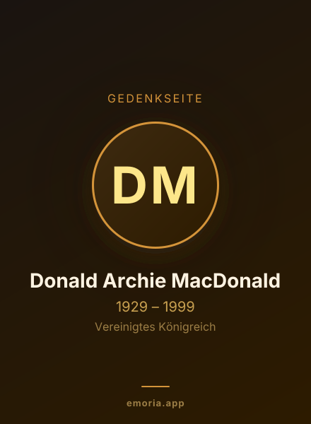 Gedenkportrait von Donald Archie MacDonald