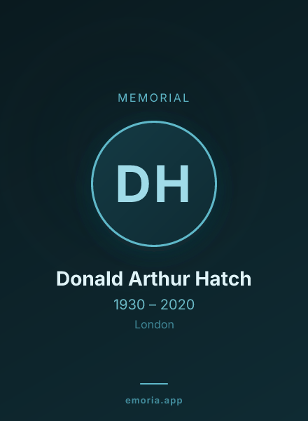 Memorial portrait of Donald Arthur Hatch