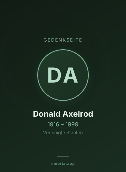 Gedenkportrait von Donald Axelrod