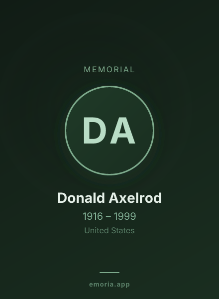 Memorial portrait of Donald Axelrod