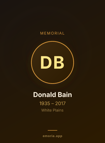 Memorial portrait of Donald Bain
