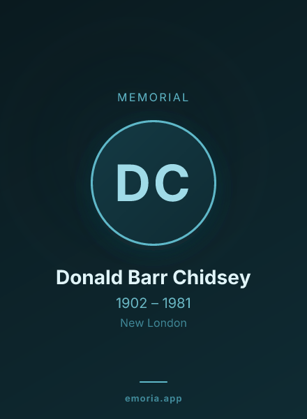 Memorial portrait of Donald Barr Chidsey