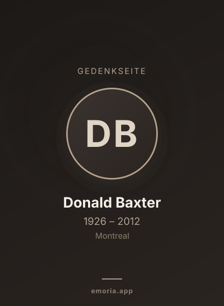 Gedenkportrait von Donald Baxter