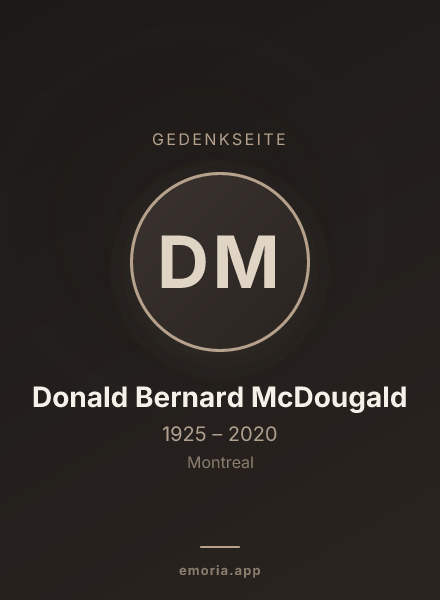 Gedenkportrait von Donald Bernard McDougald