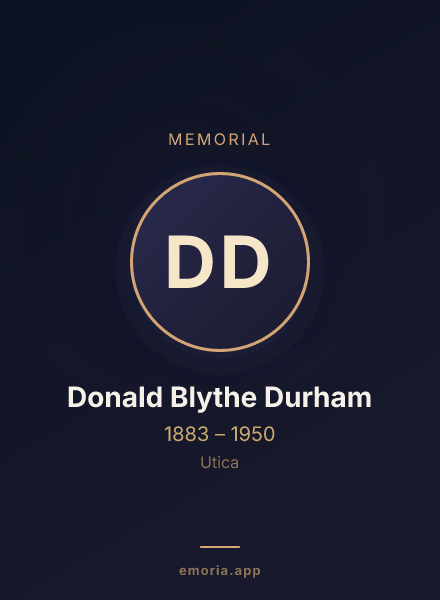 Memorial portrait of Donald Blythe Durham