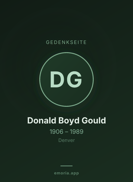 Gedenkportrait von Donald Boyd Gould