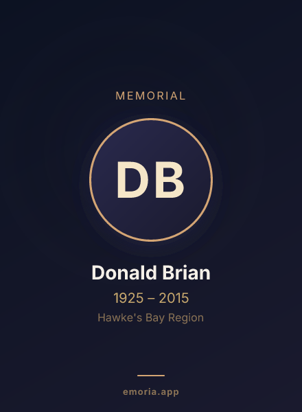 Memorial portrait of Donald Brian