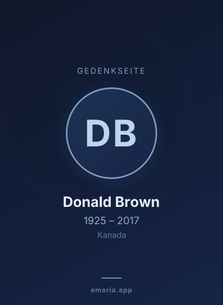 Gedenkportrait von Donald Brown
