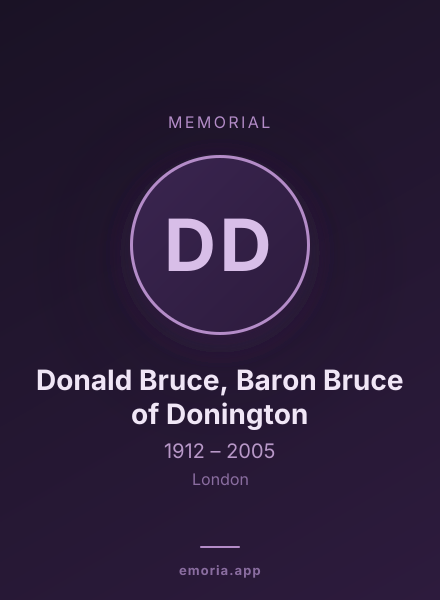 Memorial portrait of Donald Bruce, Baron Bruce of Donington