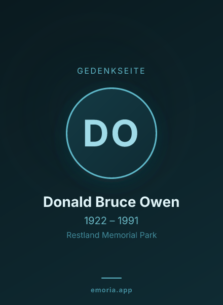Gedenkportrait von Donald Bruce Owen