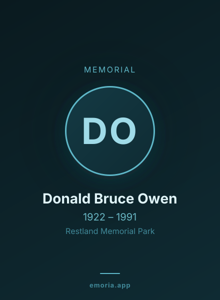 Memorial portrait of Donald Bruce Owen