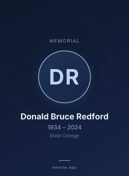 Memorial portrait of Donald Bruce Redford