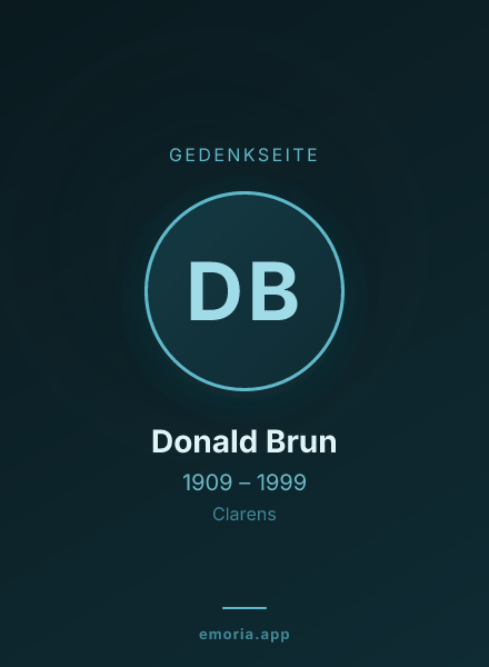 Gedenkportrait von Donald Brun