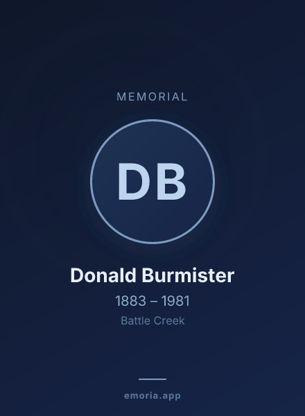Memorial portrait of Donald Burmister