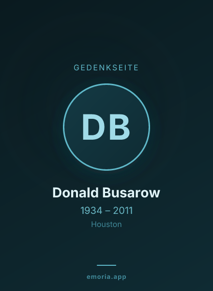 Gedenkportrait von Donald Busarow