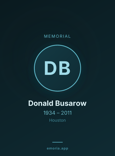 Memorial portrait of Donald Busarow