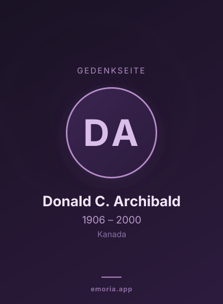 Gedenkportrait von Donald C. Archibald