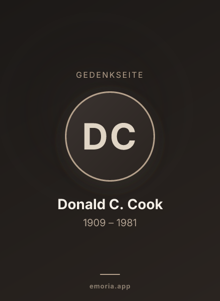 Gedenkportrait von Donald C. Cook