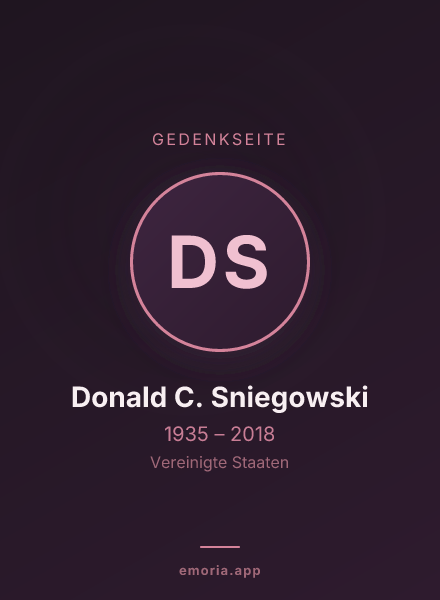 Gedenkportrait von Donald C. Sniegowski