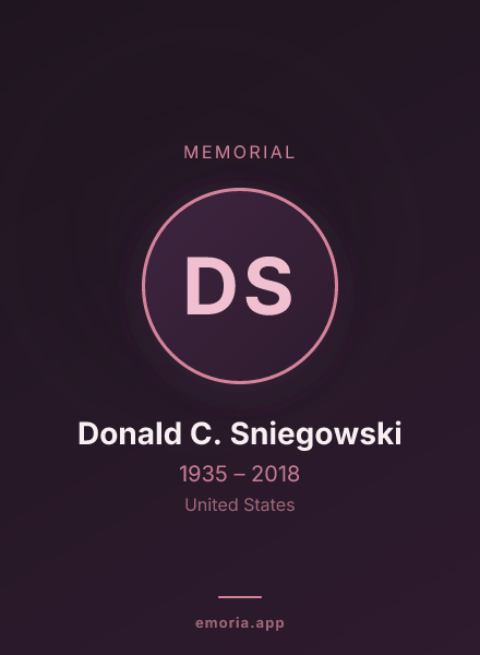 Memorial portrait of Donald C. Sniegowski