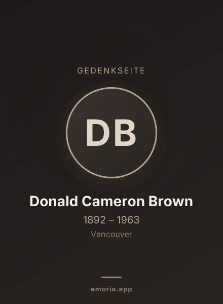 Gedenkportrait von Donald Cameron Brown