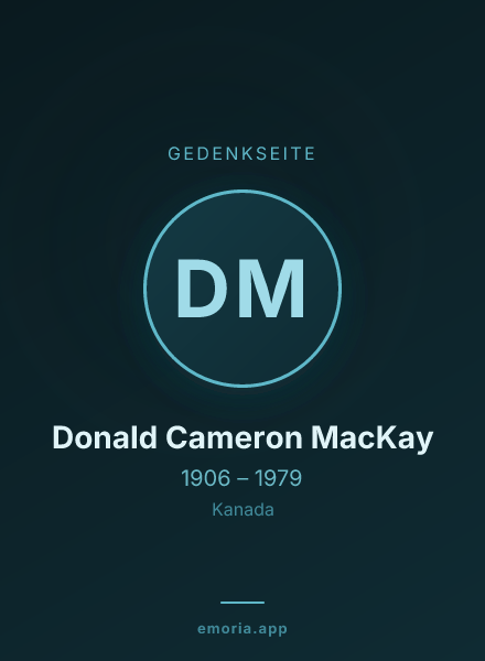 Gedenkportrait von Donald Cameron MacKay