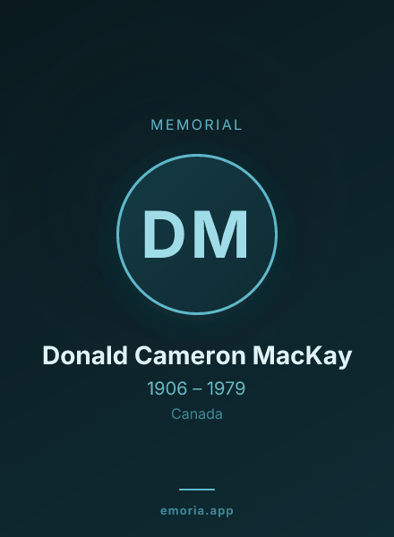 Memorial portrait of Donald Cameron MacKay