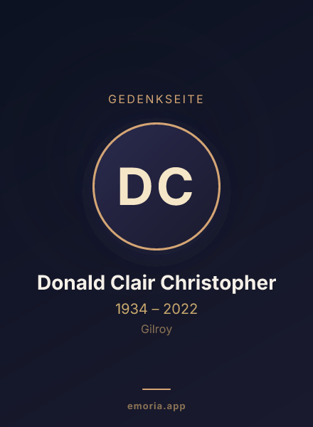 Gedenkportrait von Donald Clair Christopher