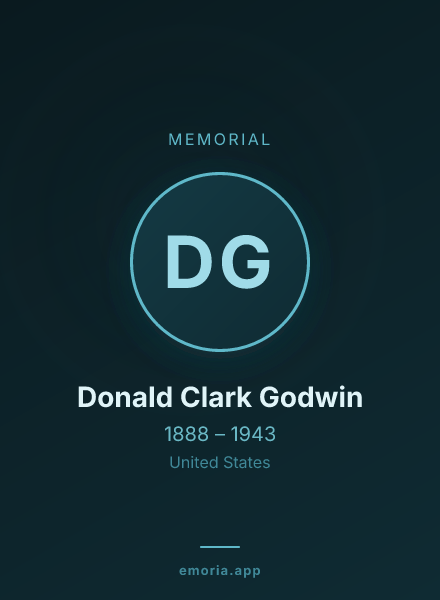 Memorial portrait of Donald Clark Godwin