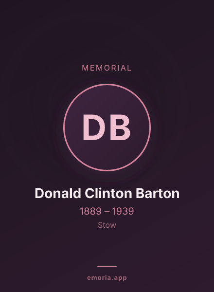 Memorial portrait of Donald Clinton Barton