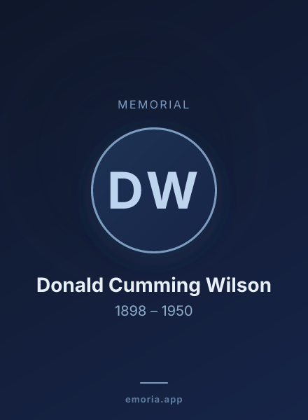 Memorial portrait of Donald Cumming Wilson