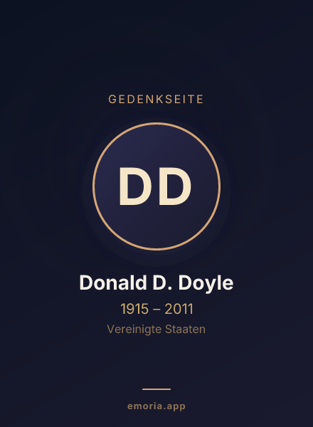 Gedenkportrait von Donald D. Doyle