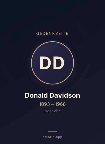 Gedenkportrait von Donald Davidson