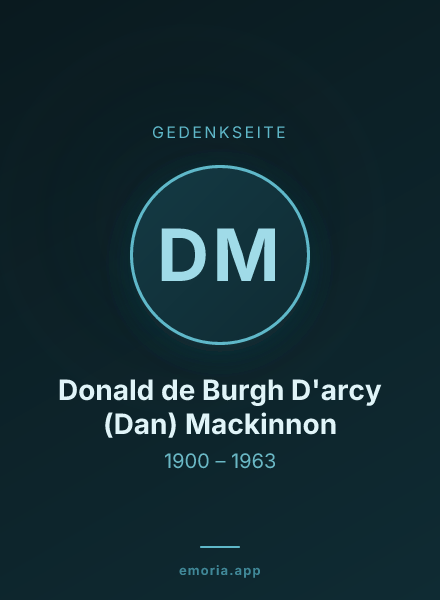 Gedenkportrait von Donald de Burgh D'arcy (Dan) Mackinnon