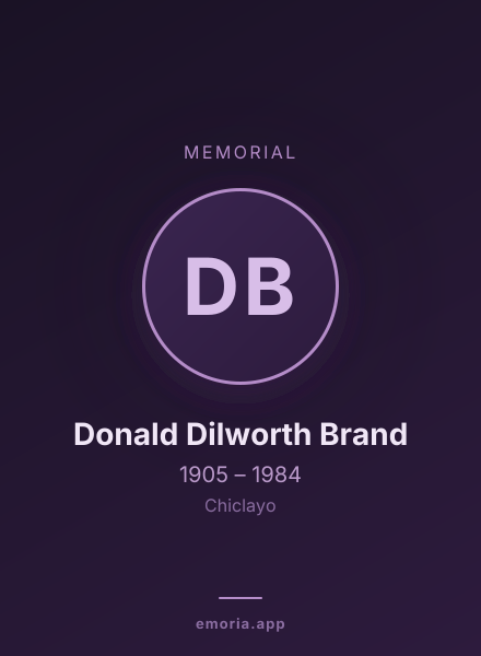 Memorial portrait of Donald Dilworth Brand
