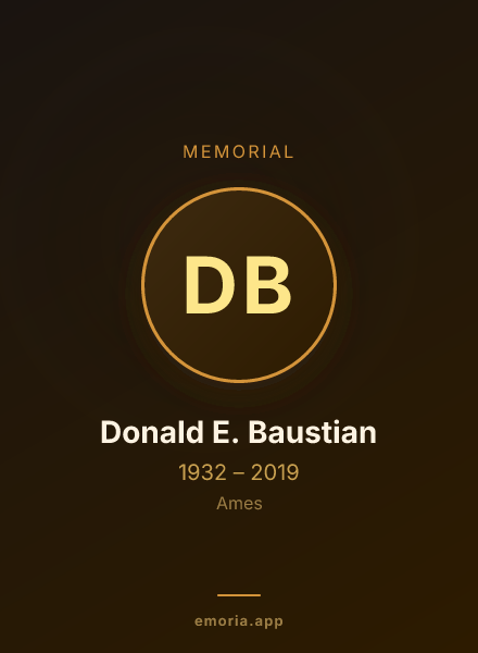 Memorial portrait of Donald E. Baustian