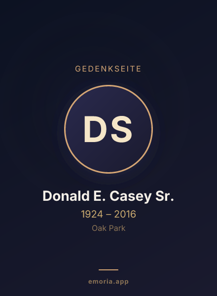 Gedenkportrait von Donald E. Casey Sr.