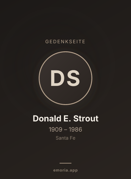 Gedenkportrait von Donald E. Strout