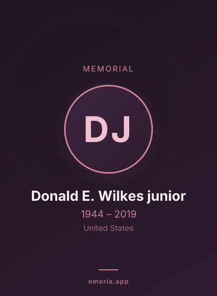 Memorial portrait of Donald E. Wilkes junior