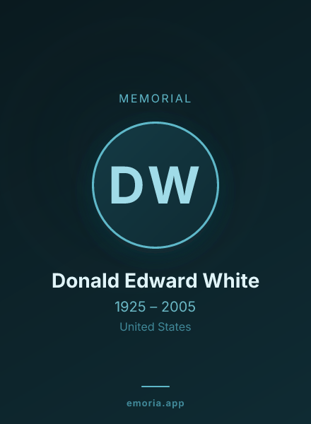 Memorial portrait of Donald Edward White