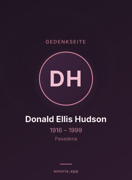 Gedenkportrait von Donald Ellis Hudson