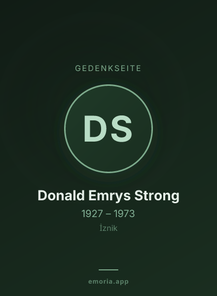 Gedenkportrait von Donald Emrys Strong