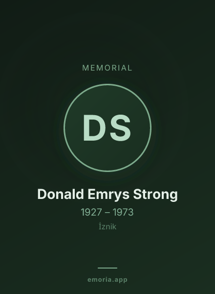 Memorial portrait of Donald Emrys Strong