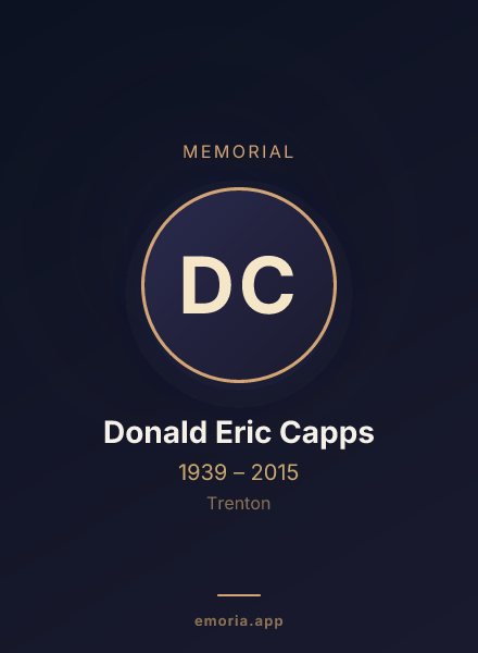 Memorial portrait of Donald Eric Capps
