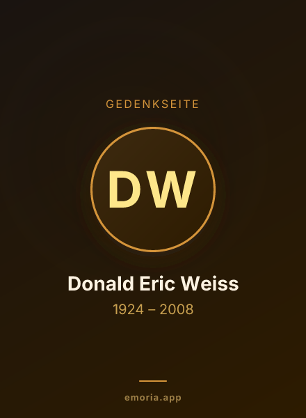 Gedenkportrait von Donald Eric Weiss