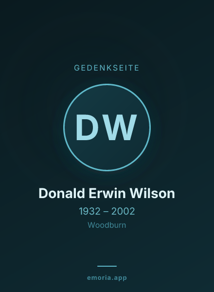 Gedenkportrait von Donald Erwin Wilson